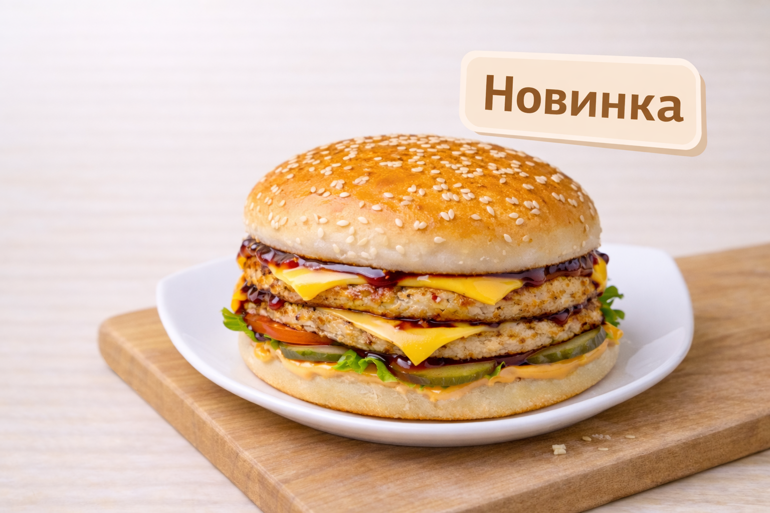 Чикен чизбургер двойной